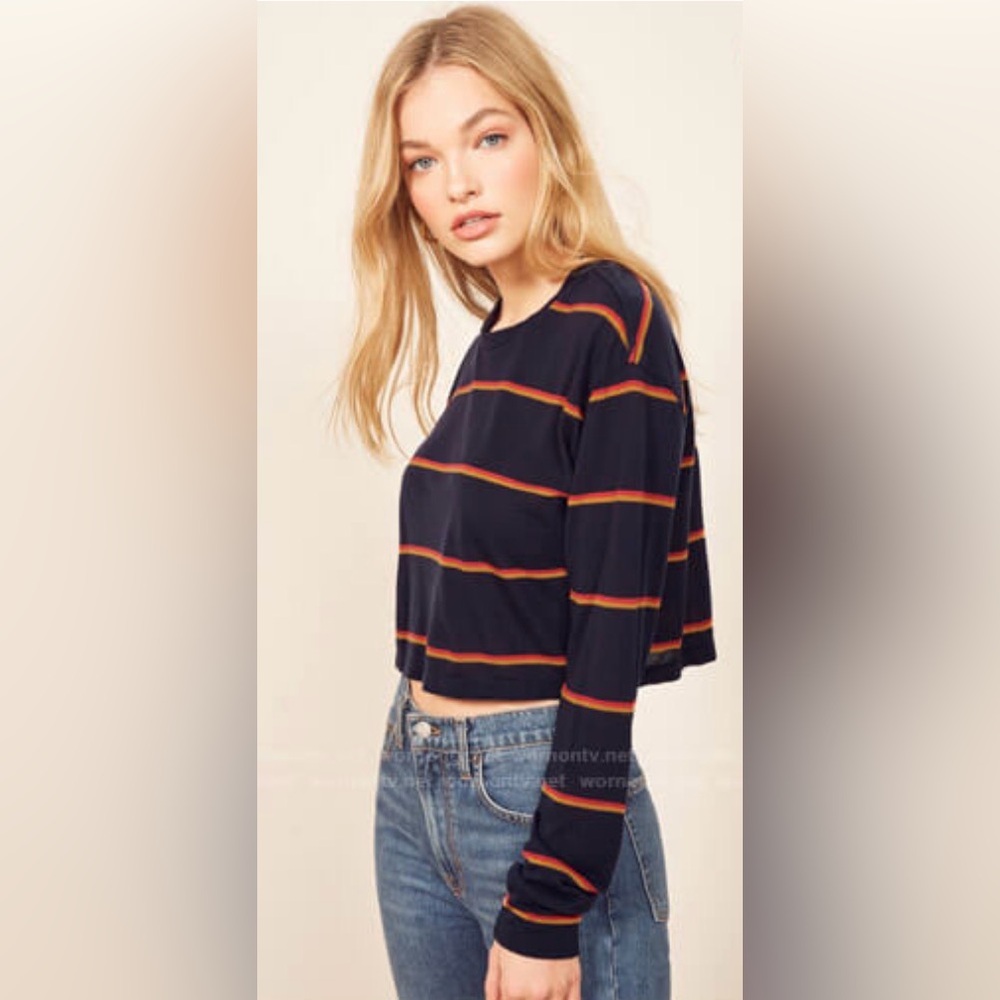 Reformation Chloe long sleeve cropped top